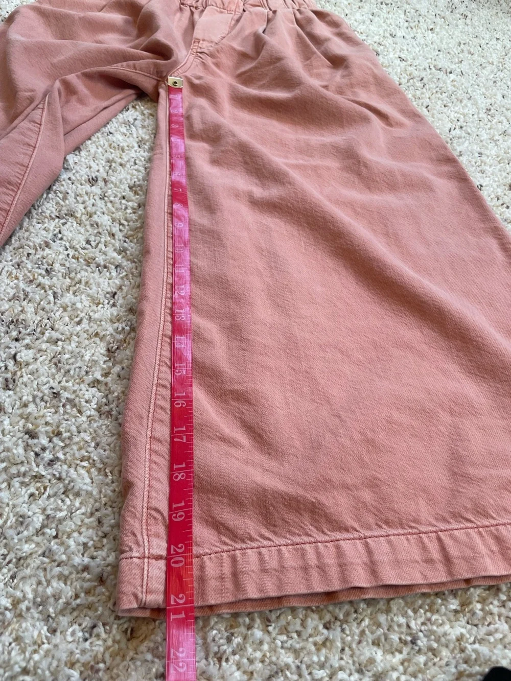 Pilcro Wide-Leg Cropped Pants in Dusty Peach